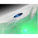 twin spa hot tub water close up green lights